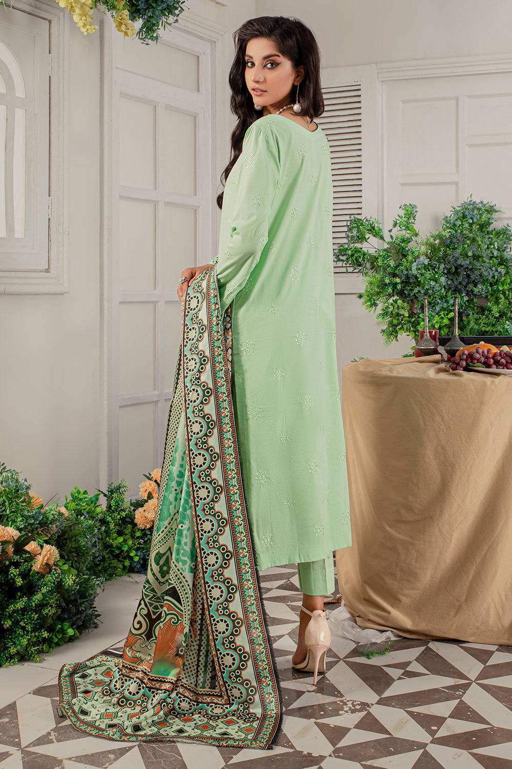 Stella D # 101 - 01 | 3PC Luxury Lawn | Monar Jaggard Print Duppata