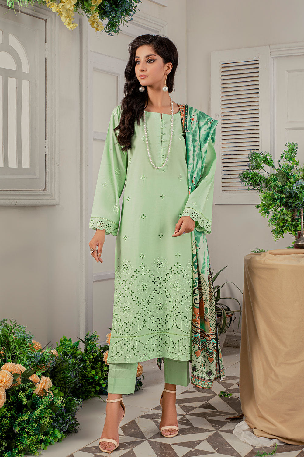 Stella D # 101 - 01 | 3PC Luxury Lawn | Monar Jaggard Print Duppata