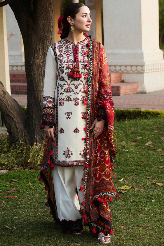 Hussain Rehar D # 115 - 01 | 3PC Luxury Lawn | Monark Print Dupatta