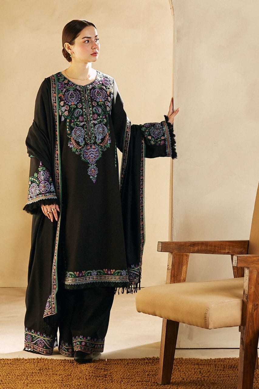 Zara Shahjahan D # 128 -01 | 3PC Luxury Lawn | Bamber Chiffon Embroidered Dupatta