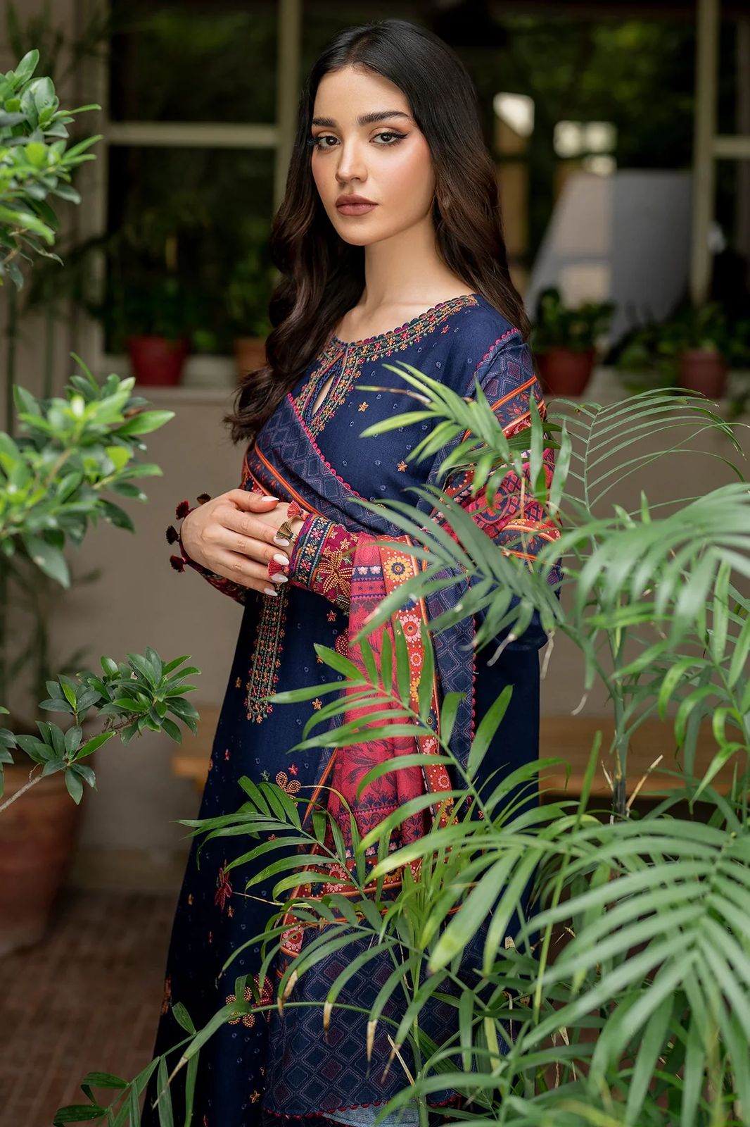 Jazmin D # 127 -01 | 3PC Luxury Lawn |  Digital Print Chiffon Dupatta