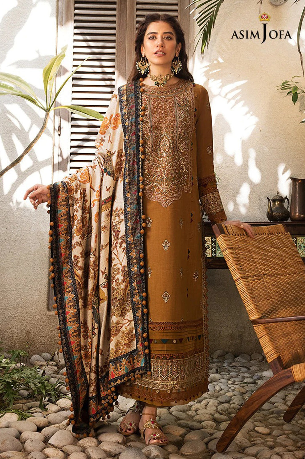 Asim Jofa D # 118 - 01 | 3PC Luxury Lawn | Monark Print Dupatta