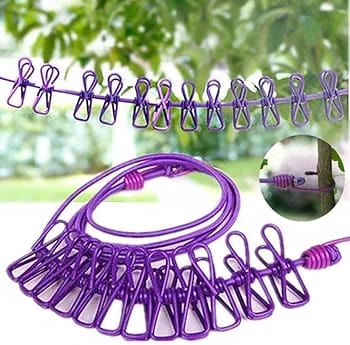 cloth line rope with 12 clips