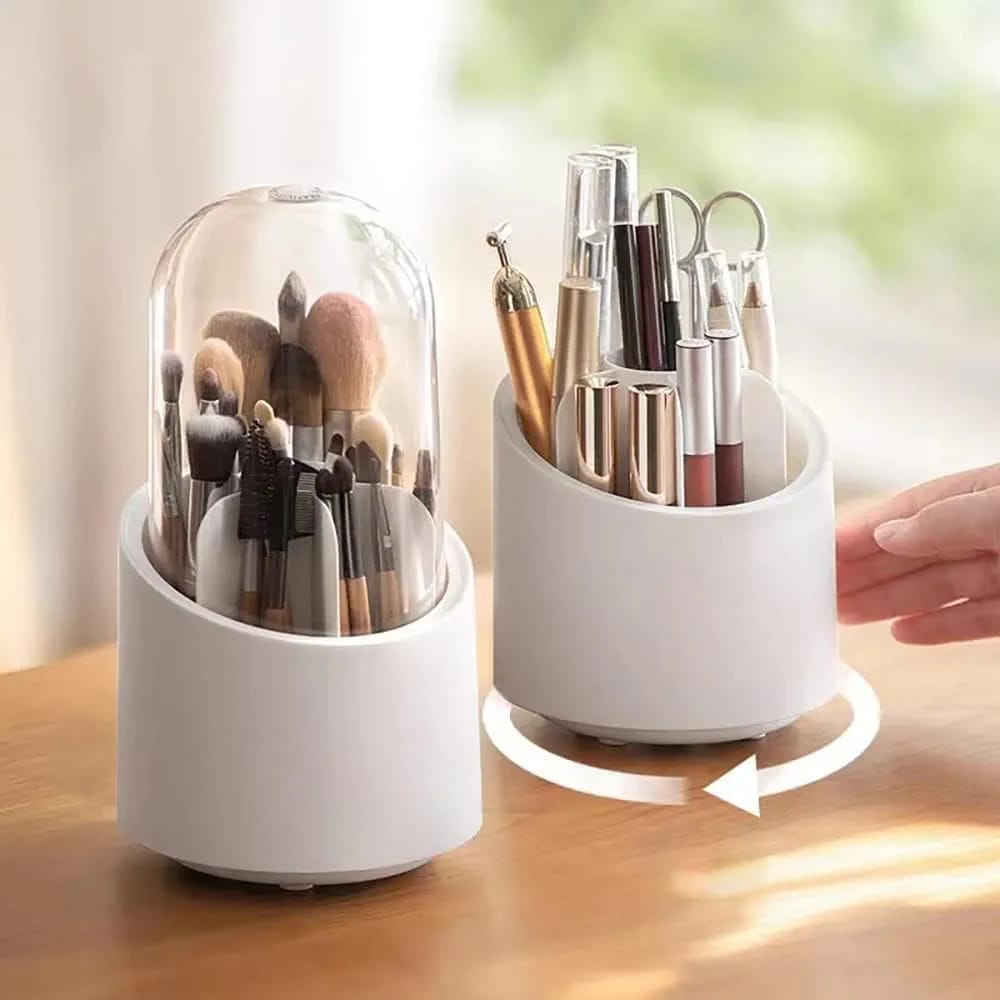 360 rotary make up brush organizer