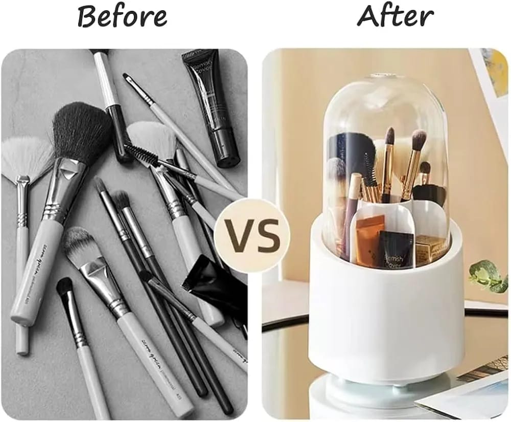 360 rotary make up brush organizer