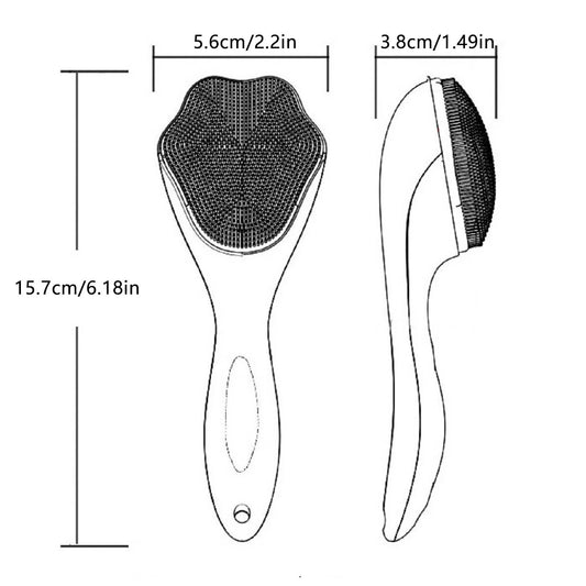 Cat Claw Shape Skin Care Brush Exfoliating Facial Cleansing Face Scrub Nose Clean Brush Silicone Double-Sided Skin Care Tool