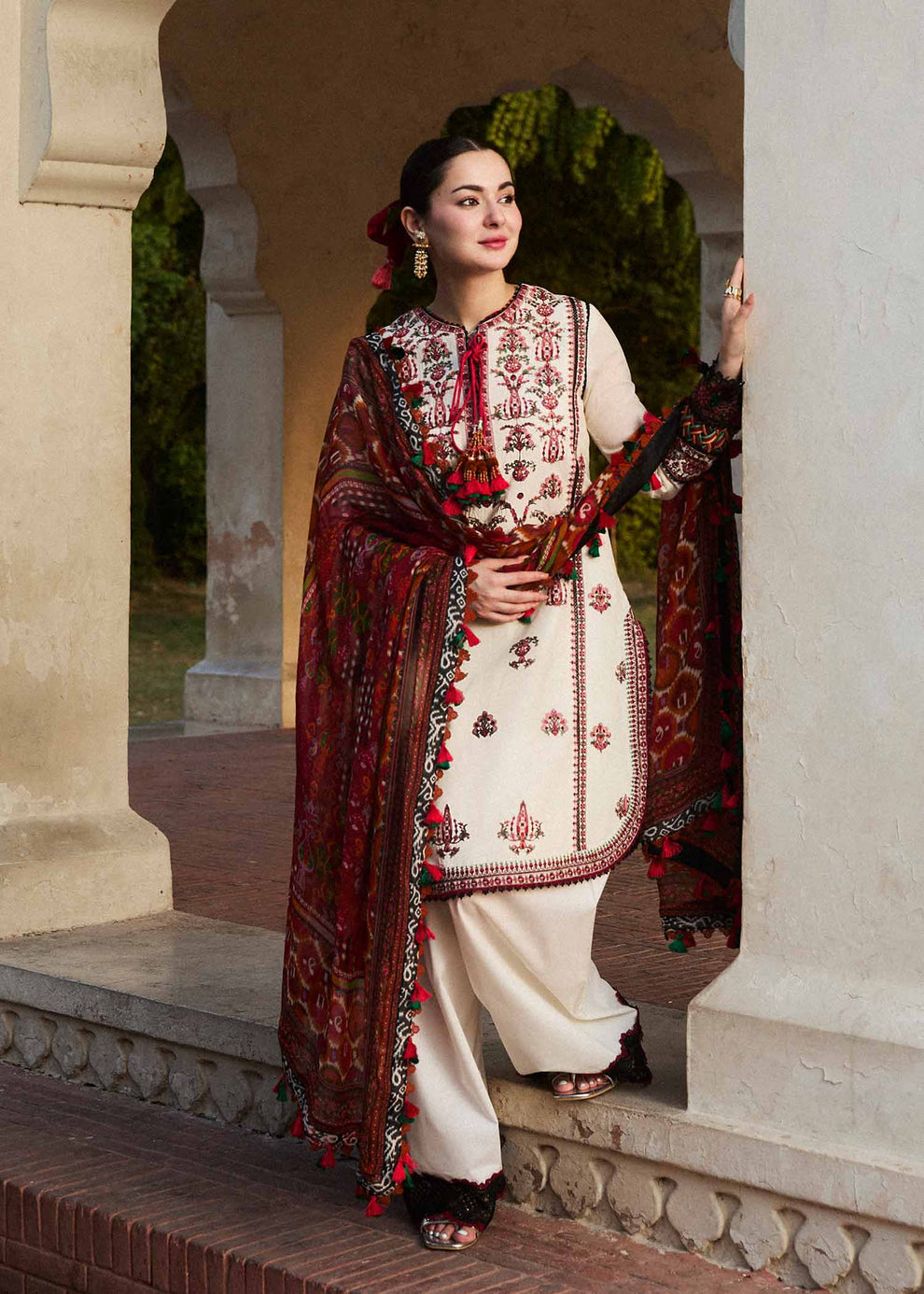 Hussain Rehar D # 115 - 01 | 3PC Luxury Lawn | Monark Print Dupatta