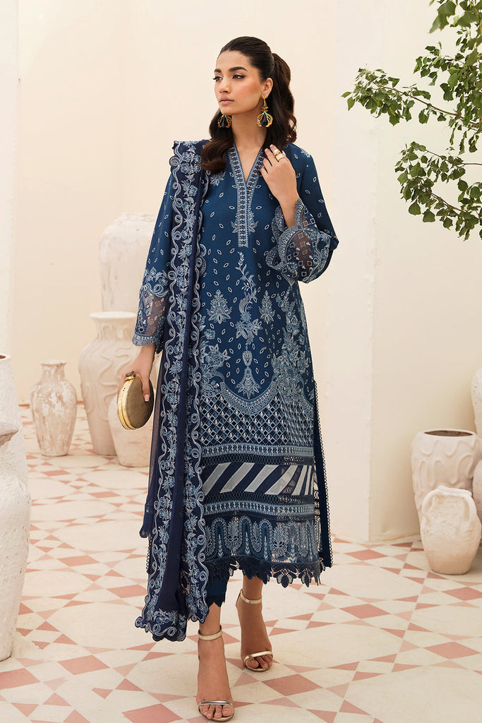 Afroze D # 166 - 01 | 3PC Luxury Lawn | Chiffon Embroidered Dupatta