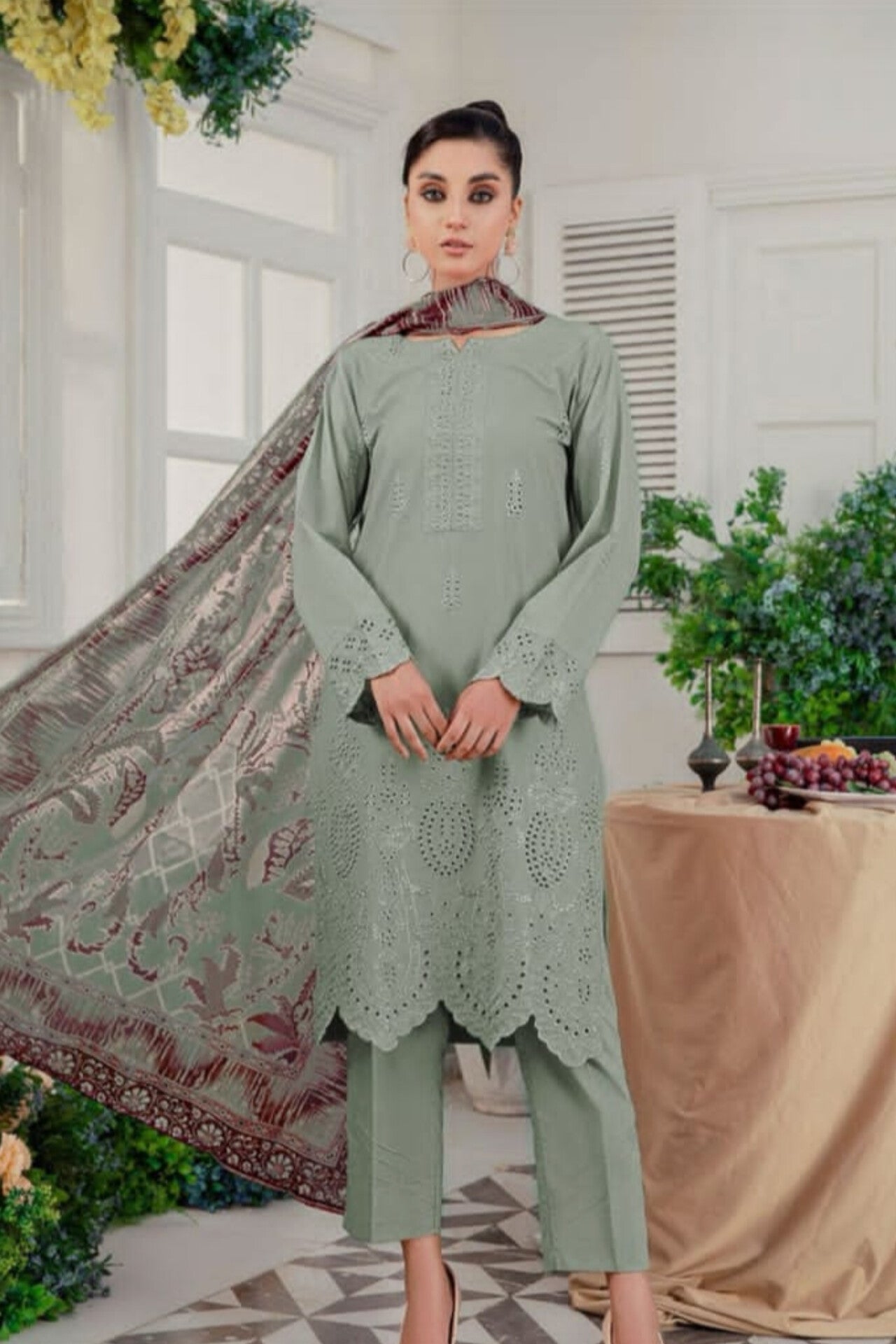 Maria B D # 159 -02 | 3PC Luxury Lawn | Slub Monar Dupatta