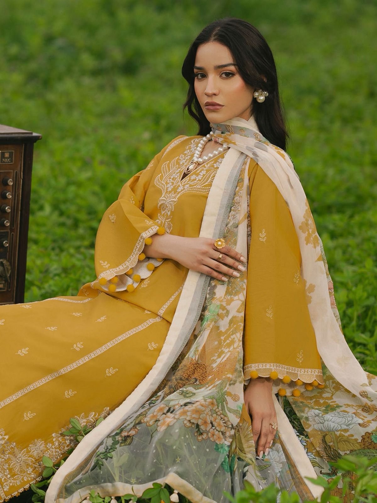 Jazmin D # 155 -02 | 3PC Luxury Lawn | Slub Monar Dupatta