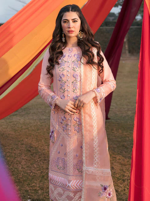 Parishay D # 161 - 01 | 3PC Luxury Lawn | Organza Embroidered Dupatta